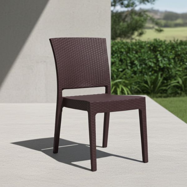 Sillas LIDO Apilables Polipropileno Marrón Chocolate (4 uds) - TU ULTIMO CLIC