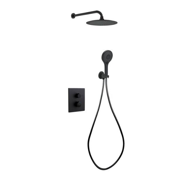 Grifo de Ducha Termostático Empotrado UP! Urban Negro Mate – 2 Vías · 3 Funciones · 9 l/min Nixon