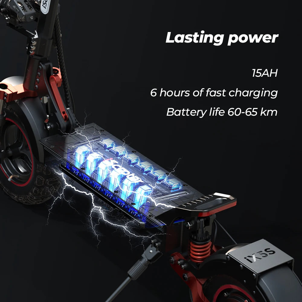 iScooter iX5s Patinete Eléctrico - 1000W Todoterreno con 65km de Autonomía y 45km/h - TU ULTIMO CLIC