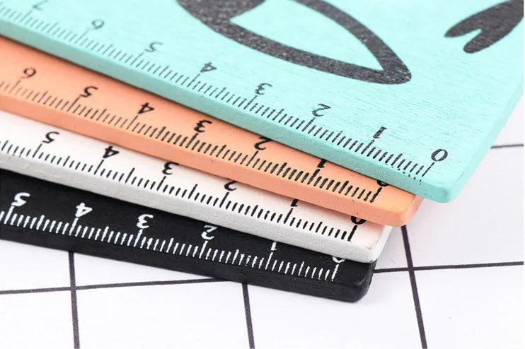 Regla Kawaii Gato Negro Lytwtw’s - 15 cm Madera - TU ULTIMO CLIC