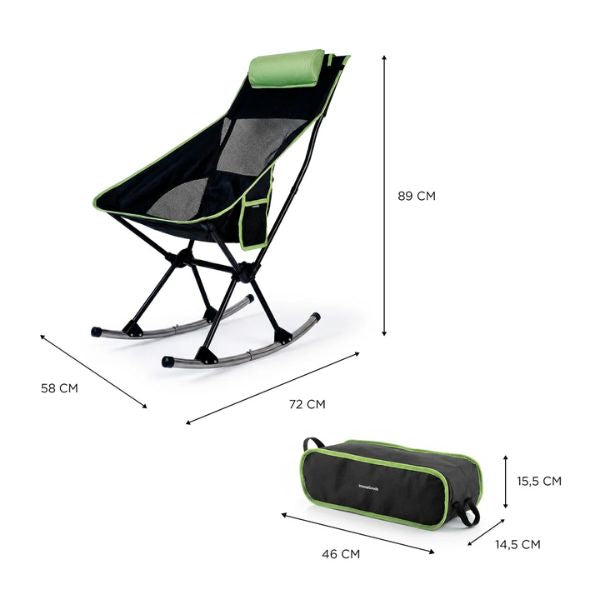 Silla Mecedora Plegable Trillow InnovaGoods 2 en 1 - Ultraligera para Camping y Aventura InnovaGoods