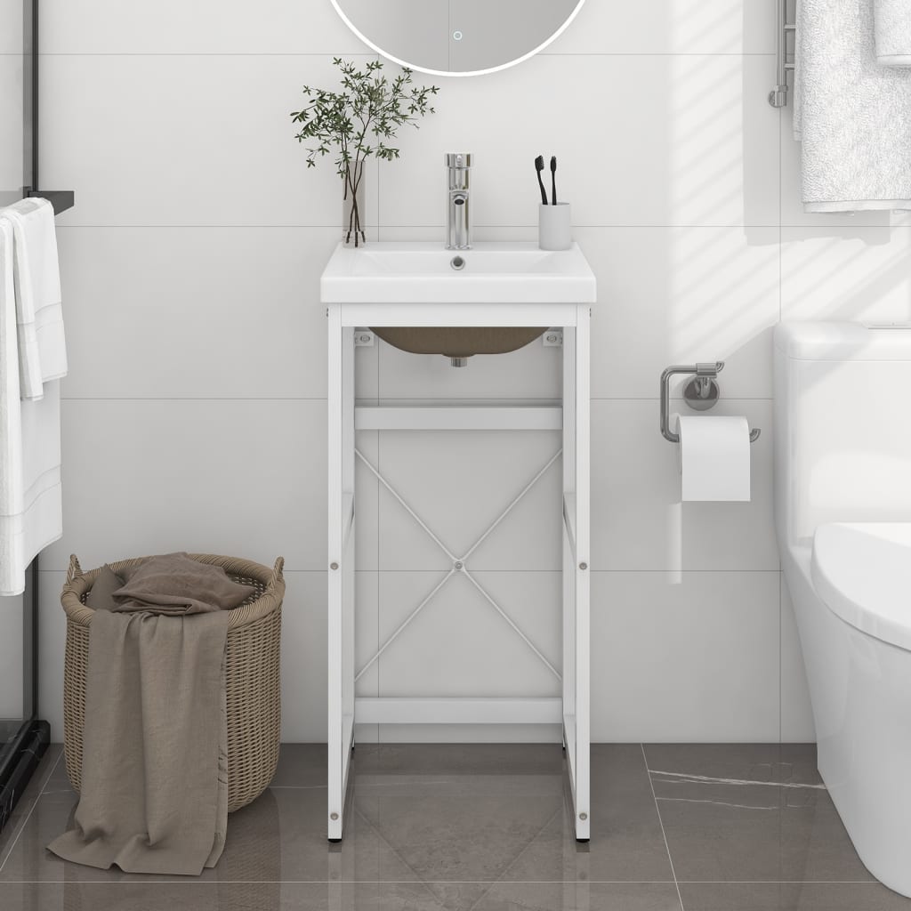 Estructura de Baño con Lavabo Incorporado - Hierro Negro o Blanco Moderno - TU ULTIMO CLIC
