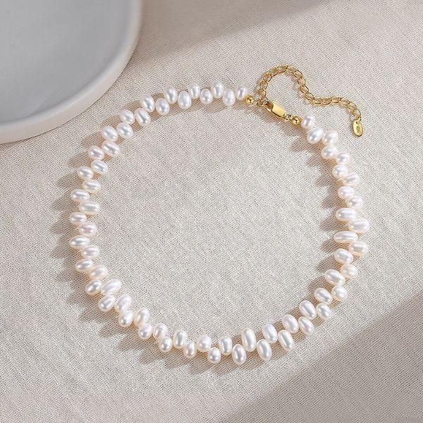 Collar de Perlas Naturales y Vermeil de Oro Hecho a Mano - TU ULTIMO CLIC