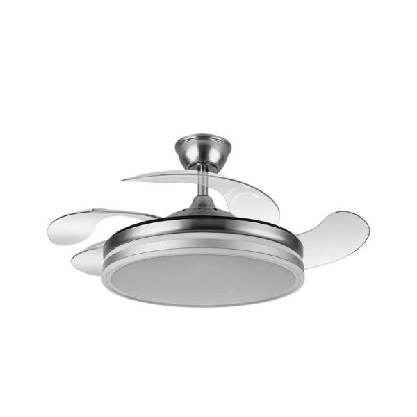 Ventilador Bayomo DC Níquel - 59W LED 4 Aspas - TU ULTIMO CLIC