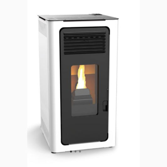 Estufa de Pellet LASIAN Audax 8kW Blanco - TU ULTIMO CLIC