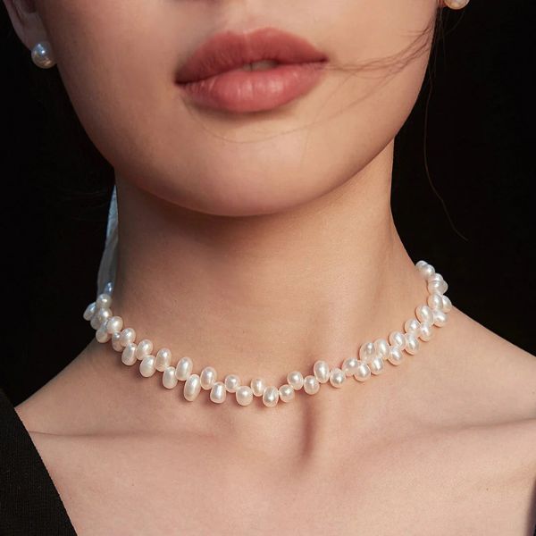 Collar de Perlas Naturales y Vermeil de Oro Hecho a Mano - TU ULTIMO CLIC