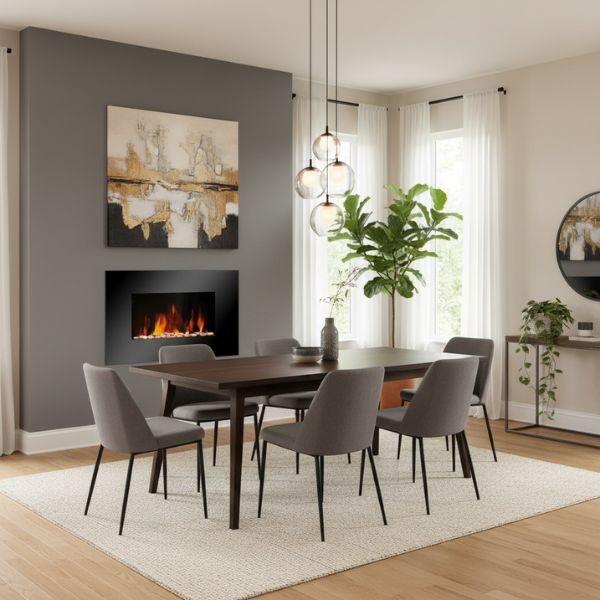 Chimenea decorativa con efecto llama