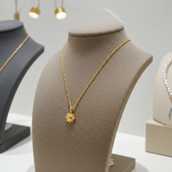 Collar Sol Minimalista - Acero Inoxidable Chapado en Oro 14k - TU ULTIMO CLIC