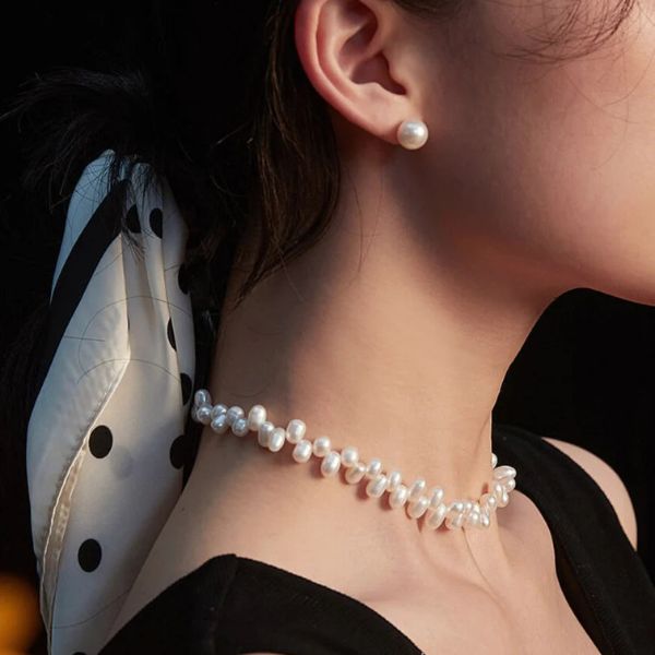 Collar de Perlas Naturales y Vermeil de Oro Hecho a Mano - TU ULTIMO CLIC