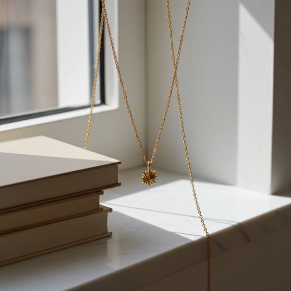 Collar Sol Minimalista - Acero Inoxidable Chapado en Oro 14k - TU ULTIMO CLIC