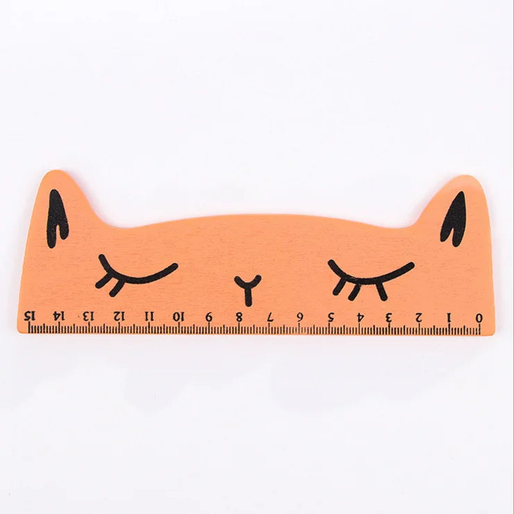 Regla Kawaii Gato Negro Lytwtw’s - 15 cm Madera - TU ULTIMO CLIC