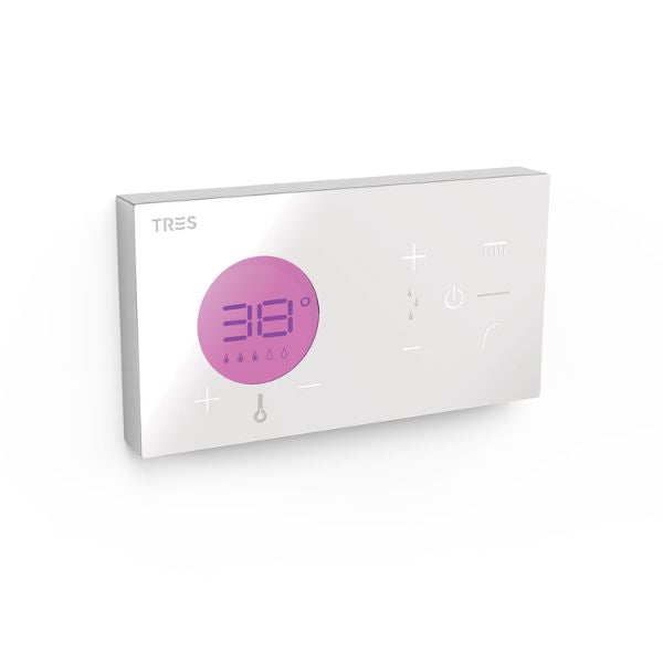 Control Ducha Termostático Electrónico Empotrado Shower Technology | 2 Vías | Negro Mate / Cromo | Lujo Digital Tres