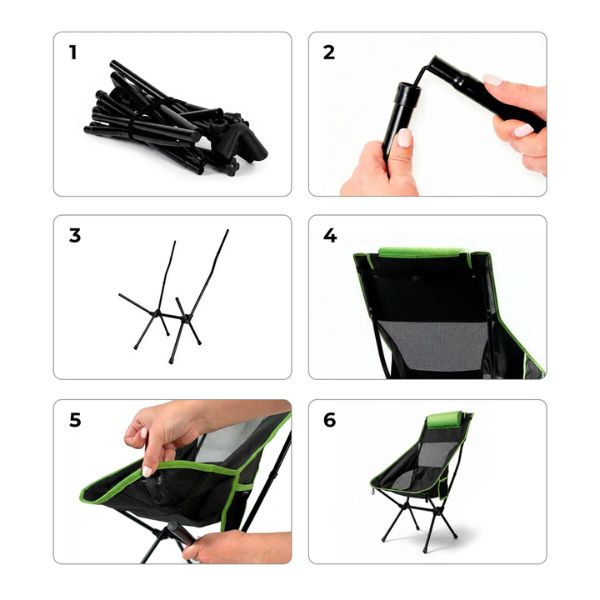 Silla Mecedora Plegable Trillow InnovaGoods 2 en 1 - Ultraligera para Camping y Aventura InnovaGoods