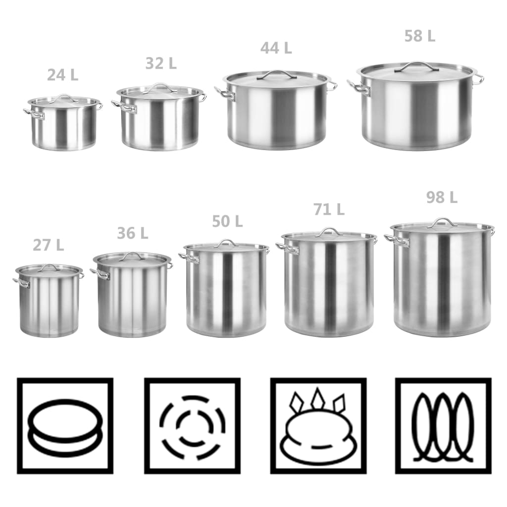 Olla de Acero Inoxidable - Gran Capacidad para Cocina Profesional y Hogar - TU ULTIMO CLIC